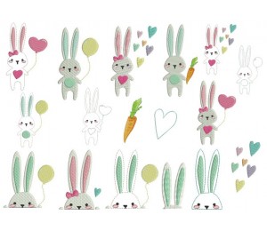 Stickserie - Hopping Bunnies